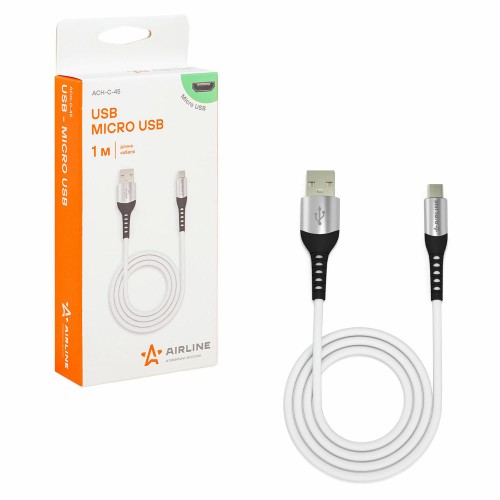 Кабель USB - micro USB 1м, белый Soft-Touch