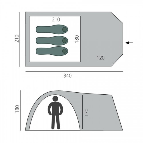 Палатка BTrace Element 3 (Зеленый/Бежевый)