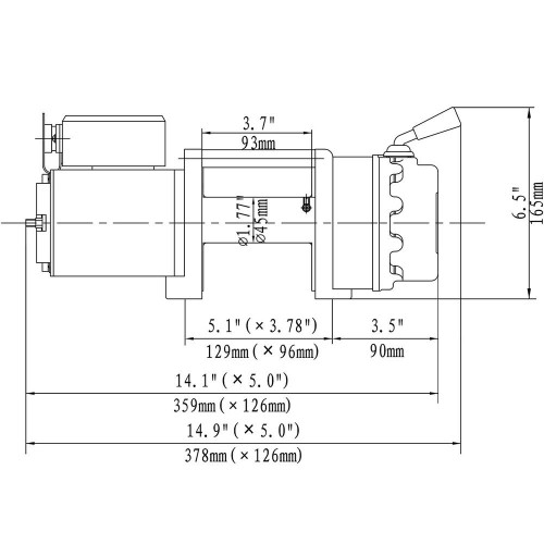 Лебёдка электрическая 12V Runva 4500 lbs 2040 кг (синтетический трос)