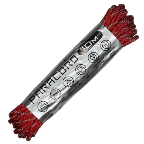 Паракорд 550 CORD nylon 10м световозвращающий (red)