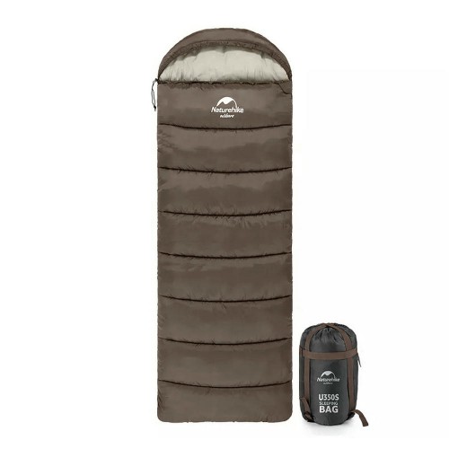 Мешок спальный Naturehike U350S, (190+30)х75 см, (ТК: -3C), (левый), коричневый