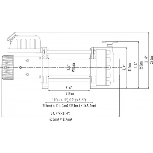 Лебёдка электрическая (индустр.) 12V Runva 17500 lbs 7930 кг