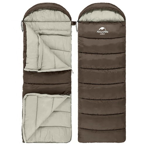 Мешок спальный Naturehike U350S, (190+30)х75 см, (ТК: -3C), (левый), коричневый