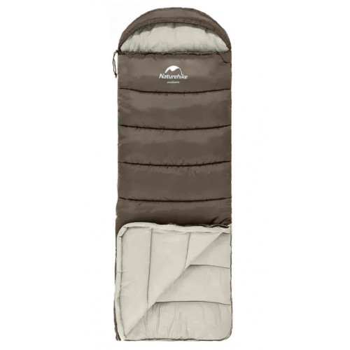 Мешок спальный Naturehike U250, (190х30)х75 см, (левый) (ТК: +6C), коричневый