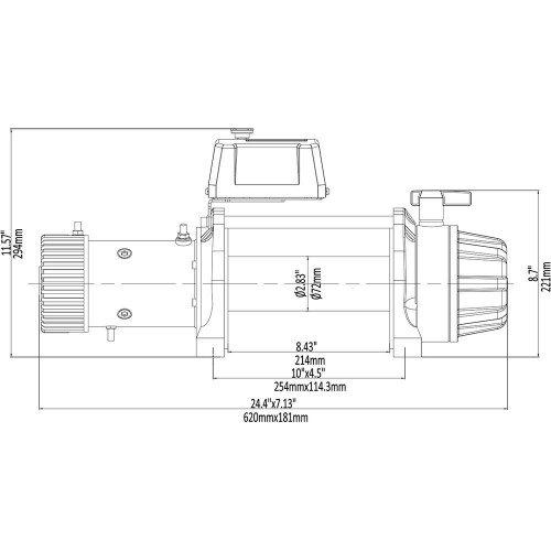 Лебёдка автомобильная электрическая 12V Runva 9500 lbs 4350 кг MAX влагозащищенная, синтетический трос