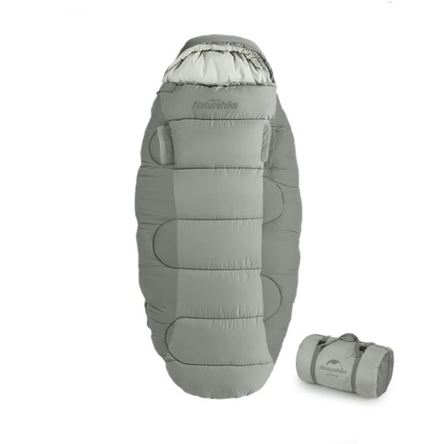 Мешок спальный Naturehike Oval PS200, 220х95 см, (левый) (ТК: +9C), серый