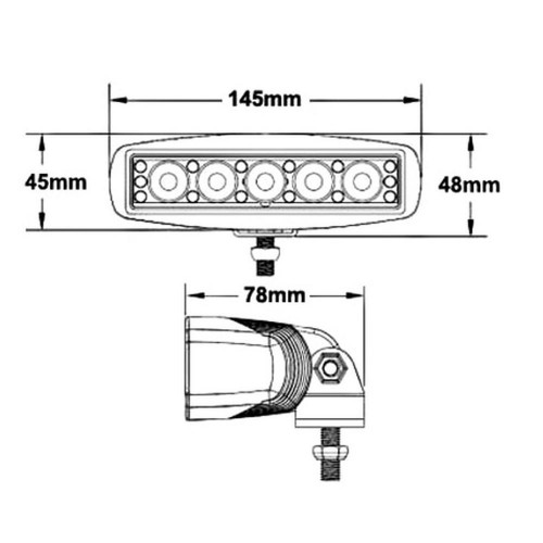 Светодиодная фара водительского света РИФ 145х45х78 мм 15W LED