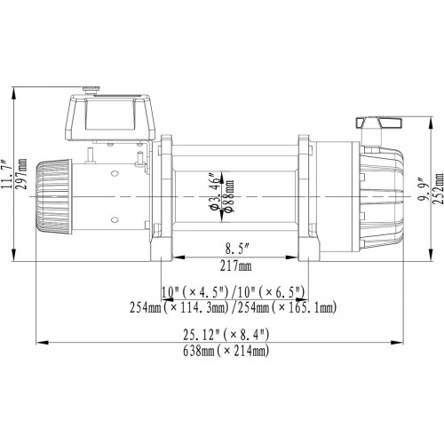 Лебёдка электрическая 24V Runva 20000 lbs влагозащищенная, синтетический трос