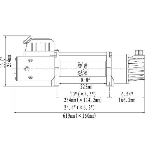 Лебёдка электрическая двухскоростная 12V Runva 10000 lbs 4500 кг