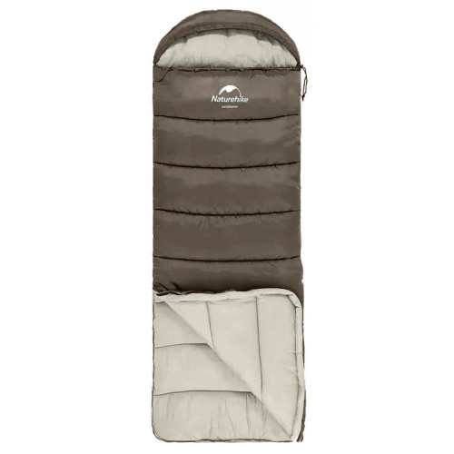 Мешок спальный Naturehike U250, (190х30)х75 см, (правый) (ТК: +6C), коричневый