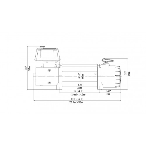 Лебёдка электрическая 12V Runva 9500 lbs 4350 кг (стальной трос)