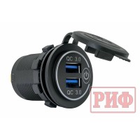 Розетка USB 2 QC 3.0 34x37х54