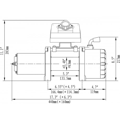 Лебёдка автомобильная электрическая 12V Runva 5000 lbs 2268 кг