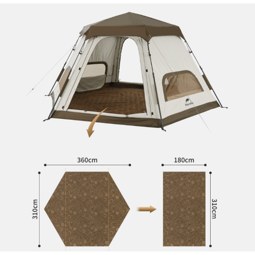 Палатка Naturehike Hexagonal 3-4-местная, автоматическая, хаки (бежевая)