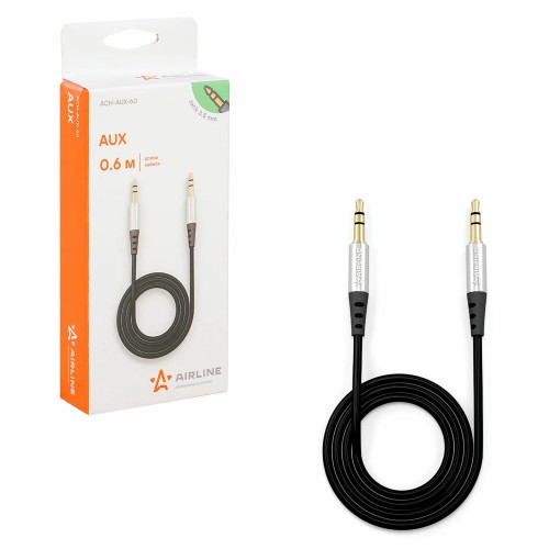 Кабель AUX 3.5 mm Jack - 3.5 mm Jack 0,6м, черный