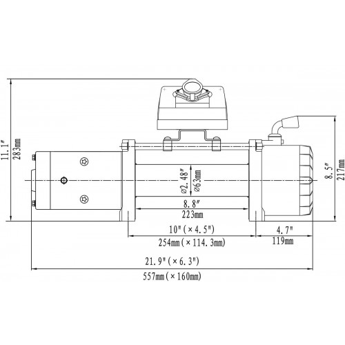 Лебёдка автомобильная электрическая 12V Runva 10000 lbs 4500 кг