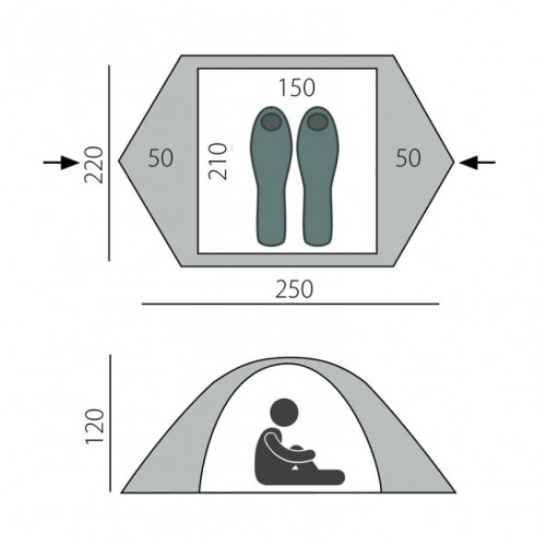 Палатка BTrace Ion 2+ ALU (Зеленый)