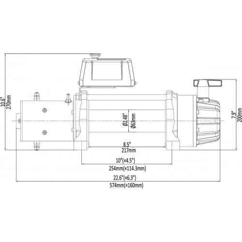 Лебёдка автомобильная электрическая 12V Runva 11000 lbs 5000 кг (влагозащищенная)