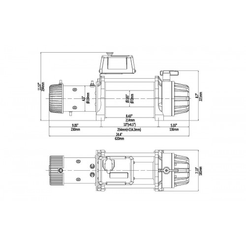 Лебёдка автомобильная электрическая 12V Runva 9500 lbs 4350 кг MAX влагозащищенная, стальной трос (228:1)