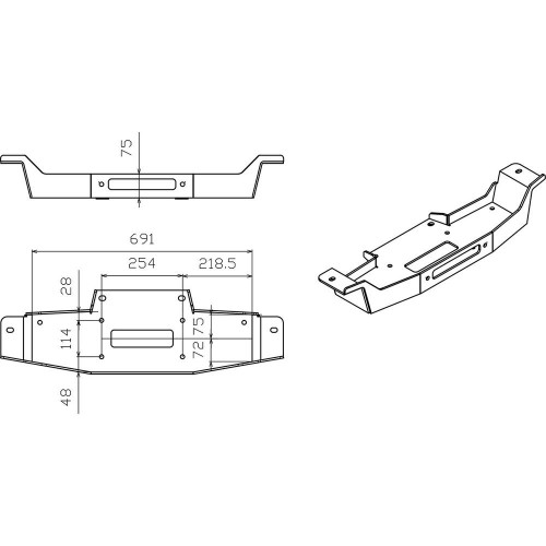 Площадка РИФ под лебёдку в штатный бампер Toyota Land Cruiser 100