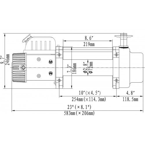 Лебёдка электрическая (индустр.) 24V Runva 12000 lbs 5443 кг