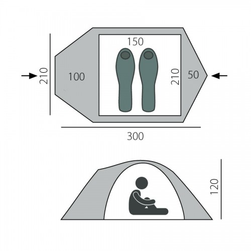 Палатка BTrace Talweg 2+ ALU (Зеленый)