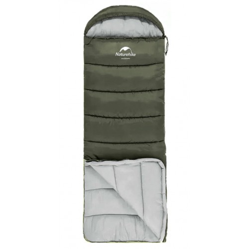 Мешок спальный Naturehike U150, 220х75 см, (ТК: +11C), (правый), темно-зеленый