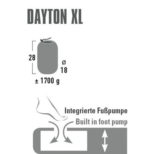 Коврик надувной High Peak Dayton XL 197х70х10 см. (Серый)