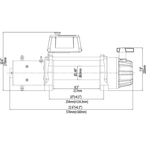 Лебёдка автомобильная электрическая 12V Runva 11000 lbs 5000 кг (влагозащищенная)