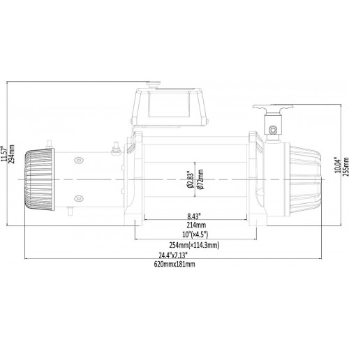 Лебёдка автомобильная электрическая 12V Runva 9500 lbs 4350 кг MAX влагозащищенная, комбинированный роспуск, синтетический трос