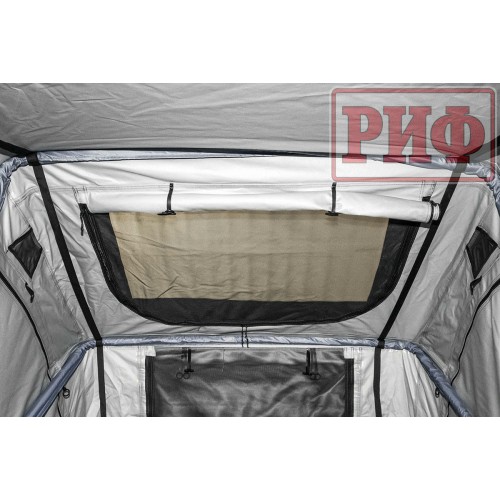 Палатка на крышу автомобиля РИФ Soft RT02-120, тент серый, 400 гр., 120х240х115 см