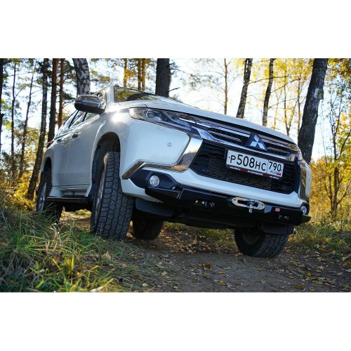 Бампер РИФ силовой передний Mitsubishi Pajero Sport 2015-2020 дизель под площадку для лебёдки RIFPS3-33003