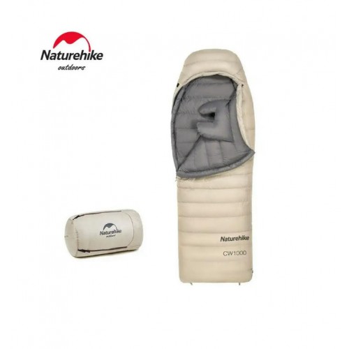 Мешок спальный Naturehike CW1000, 220х80 см, (правый) (ТК: -5C), бежевый