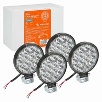 Фара светодиодная круглая 14LED, направленный свет, 14Вт, 83х83х22мм, 12В, комплект 4 шт. STANDART