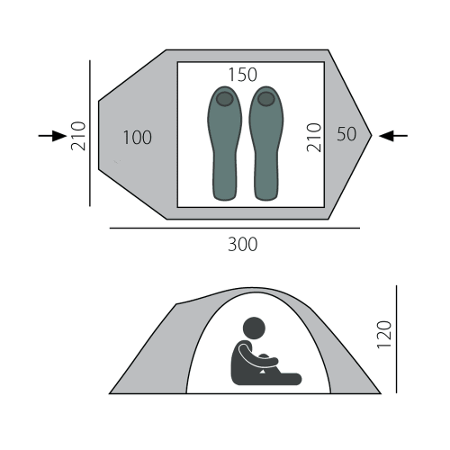 Палатка BTrace Talweg 2+ ALU (Зеленый)