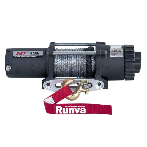 Лебёдка электрическая 12V Runva 4500 lbs 2041 кг (синтетический трос)