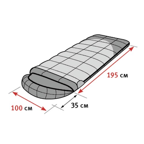 Мешок спальный ALEXIKA SIBERIA Wide Plus (одеяло), 195+35)x100 см(ТК: +5C - 0C), оливковый, правый