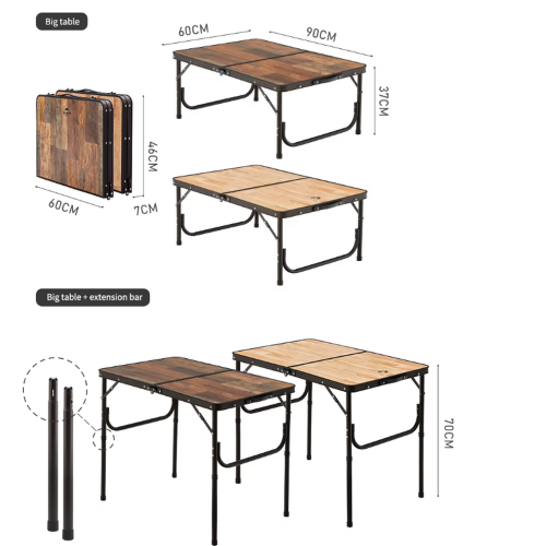 Стол туристический Naturehike алюминиевый, 90х60х37 см, складной, коричневый