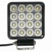 Фара светодиодная квадратная 64LED, рассеянный свет, 64Вт, 108х108х50мм, 12/24В PRO