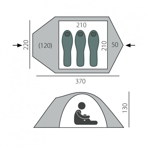 Палатка BTrace Talweg 3+ ALU (Зеленый)