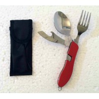 Набор столовых приборов M-5619 (мультитул) ложка, вилка, нож, открывалка