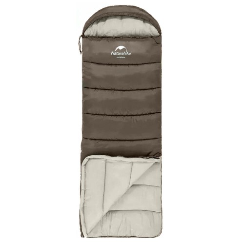 Мешок спальный Naturehike U250, (190х30)х75 см, (левый) (ТК: +6C), коричневый