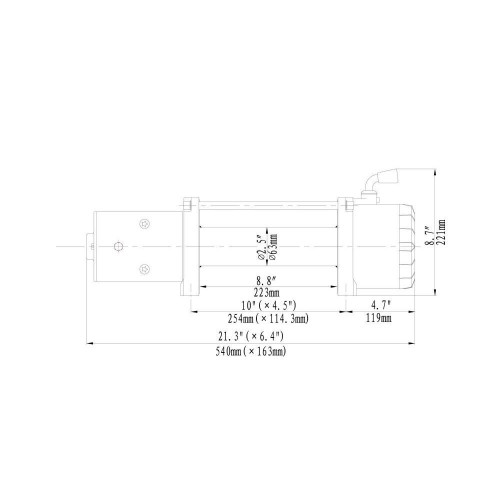 Лебёдка автомобильная электрическая 12V Runva 9500 lbs 4350 кг (синтетический трос)