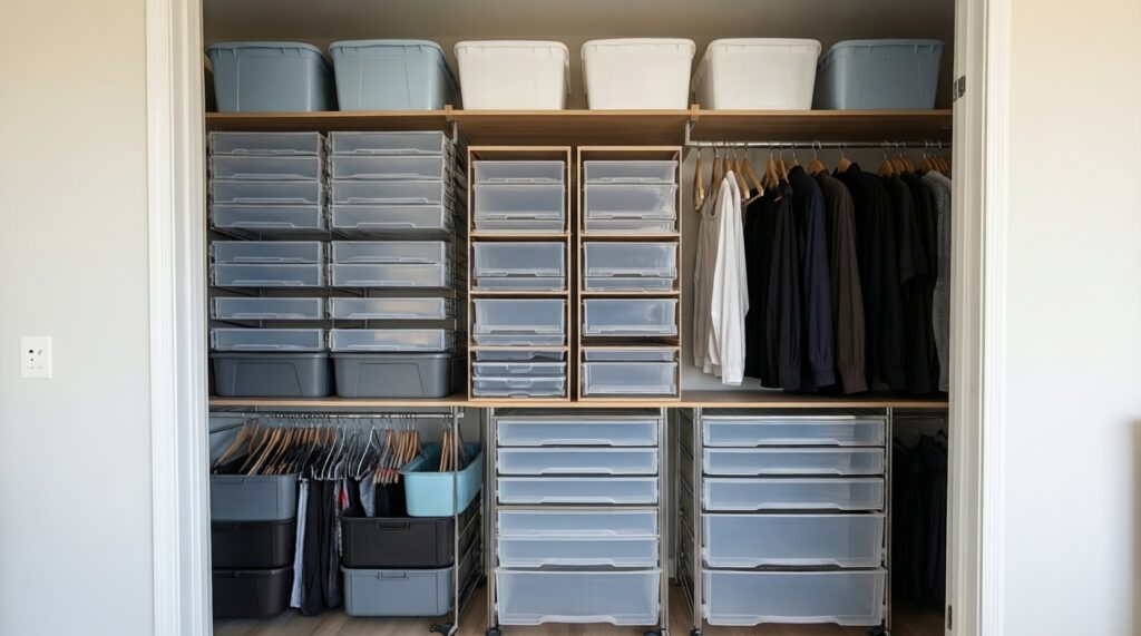 Товары для организации пространства: обзор контейнеров, органайзеров и систем хранения - иллюстрация